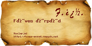 Füves Árpád névjegykártya
