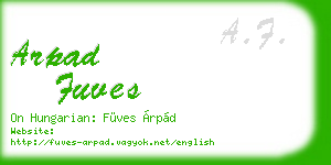 arpad fuves business card