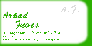 arpad fuves business card